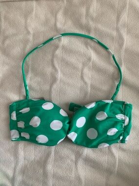 NWOT Victoria's Secret Green and White Polka Dot Bandeau Top